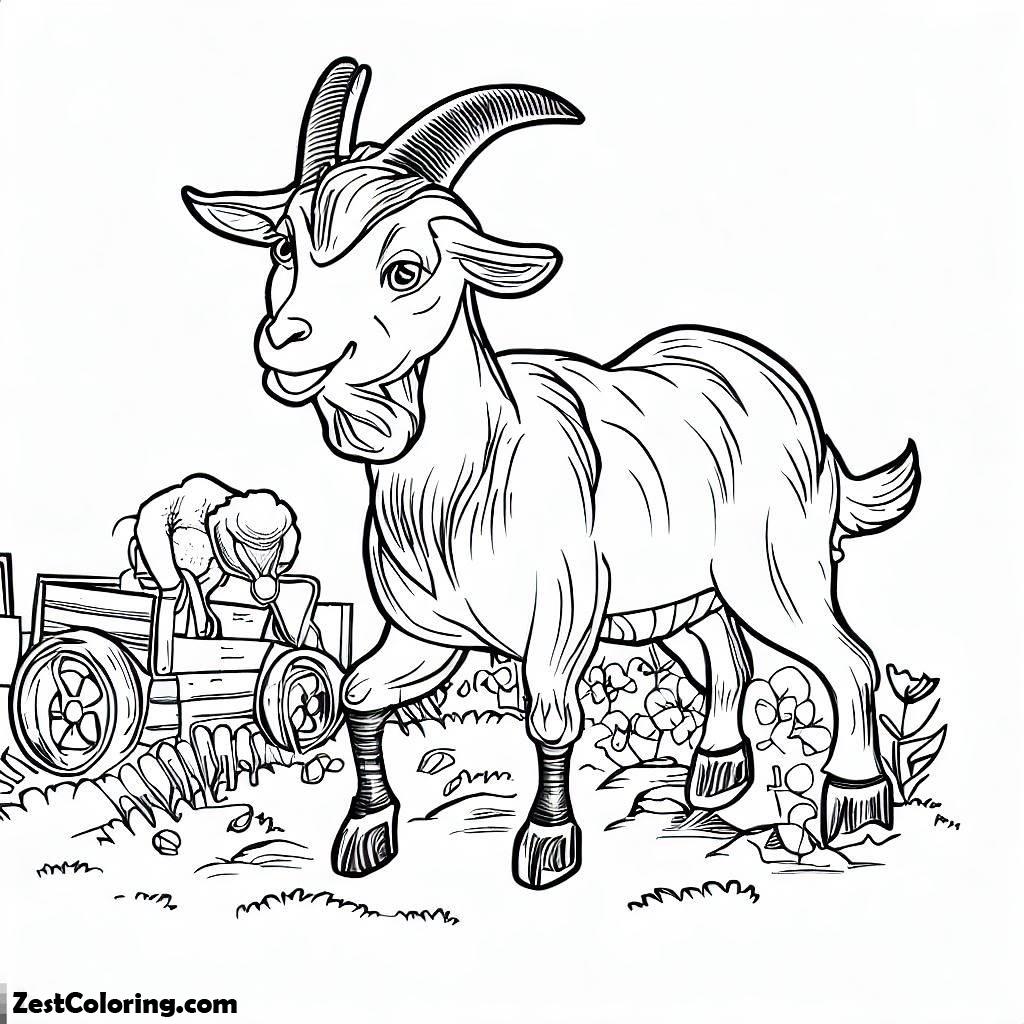 Goat, Farming Goat Coloring Pages: Farming Goat Coloring PagesFull Size Image