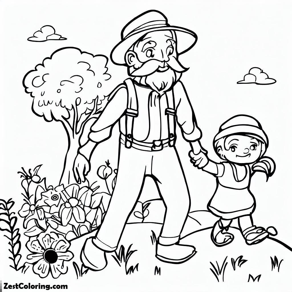Garden, Father Bring Me To Garden Coloring Pages: Father Bring Me To Garden Coloring PagesFull Size Image
