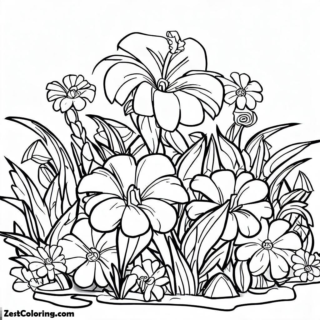 Garden, Garden Of Singing Flower Coloring Pages 2: Garden Of Singing Flower Coloring Pages 2Full Size Image