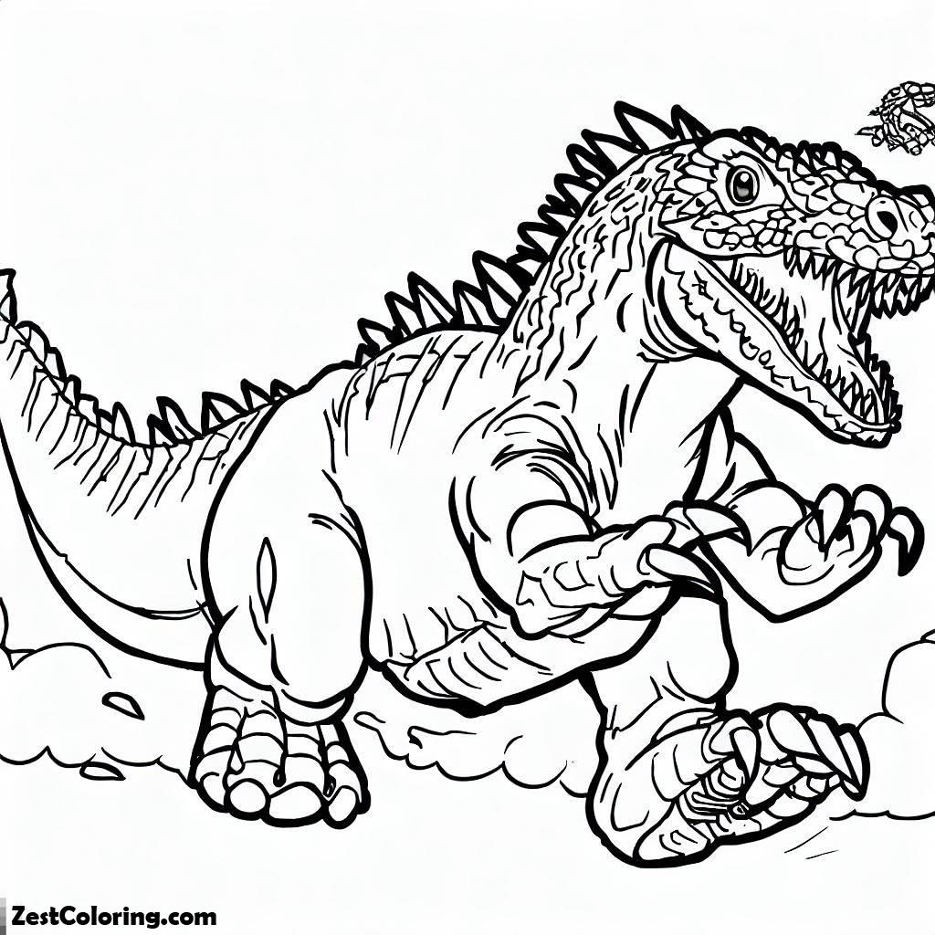 Godzilla Running Wild Coloring Pages : Coloring for Kids – Smart