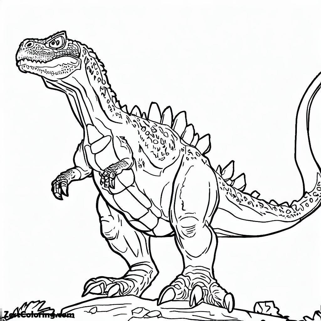 Godzilla, Godzilla Standing Tall Coloring Pages: Godzilla Standing Tall Coloring PagesFull Size Image