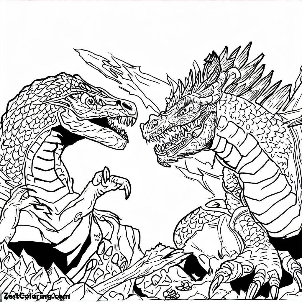 Godzilla Vs Megalon Coloring Page
