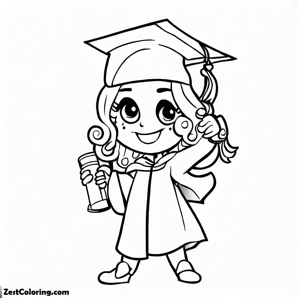 Graduation Coloing Graduation Girl Is Proud Of Herself Coloring Pages : Coloring for Kids ...