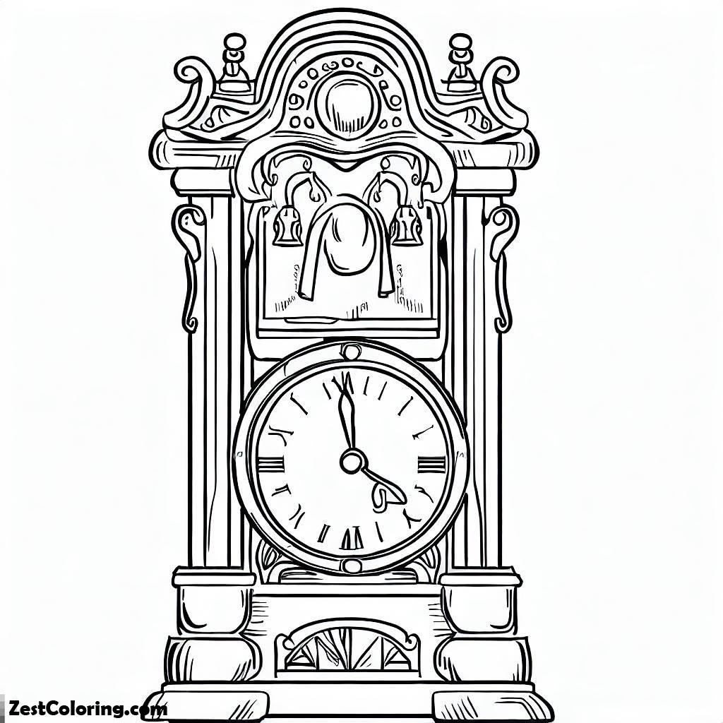 Clock Coloring Paper Printable Grandfather Clock Face at Robert Sheffield blog