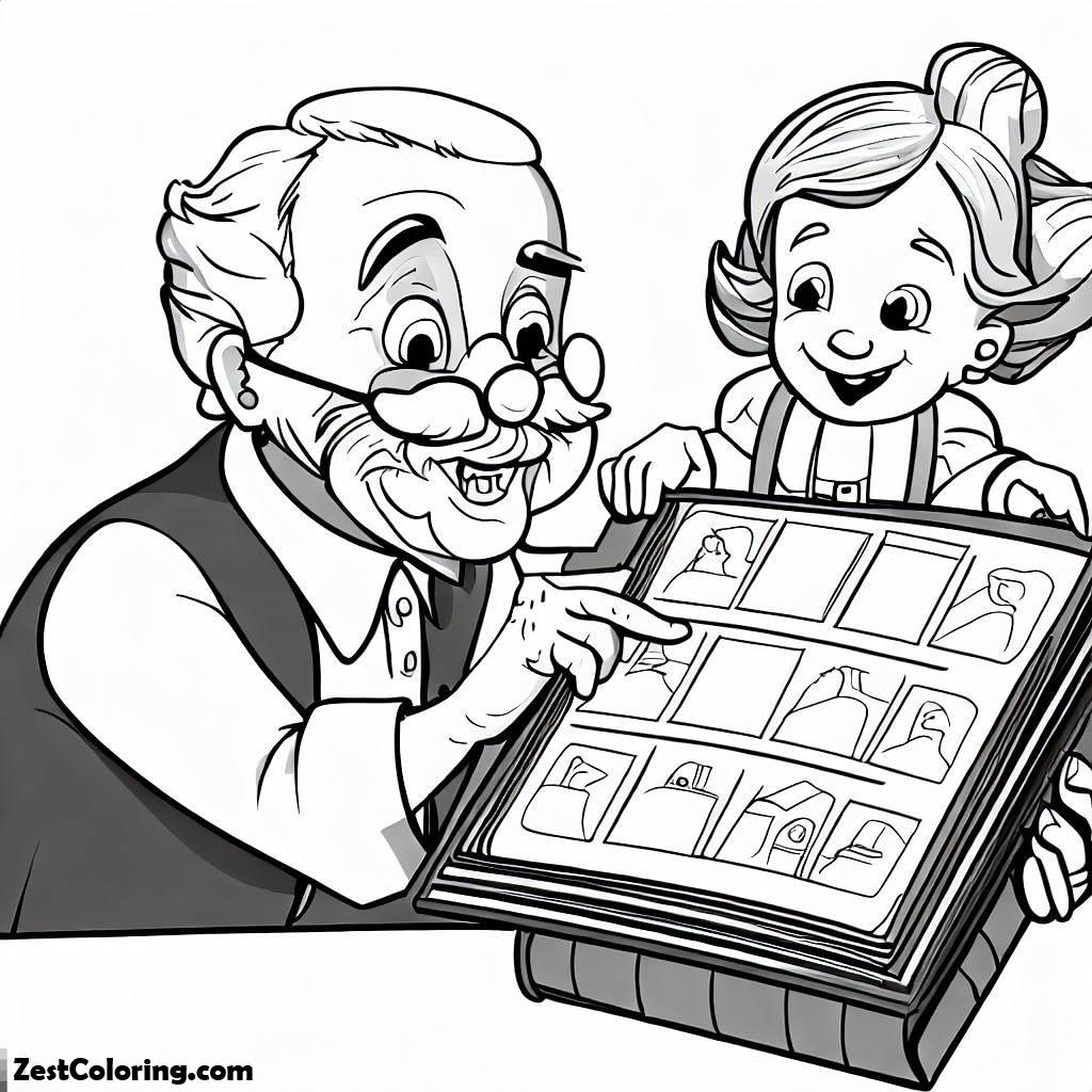 Grandfather, Grandfather Show Me An Old Album 2 Coloring Pages: Grandfather Show Me An Old Album 2 Coloring PagesFull Size Image