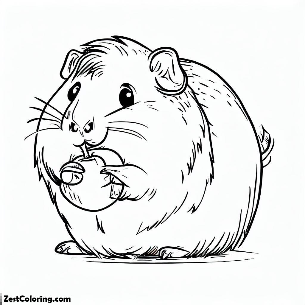 Guinea Pig, Guinea Pig Mother And Baby In Guinea Pig Coloring Page 2: Guinea Pig Mother And Baby In Guinea Pig Coloring Page 2Full Size Image