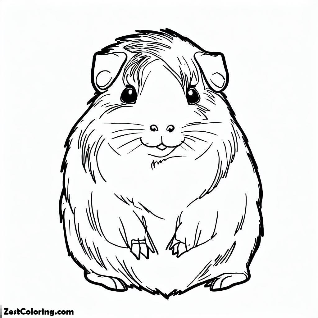 Guinea Pig, Guinea Pig Sitting Coloring Page: Guinea Pig Sitting Coloring PageFull Size Image