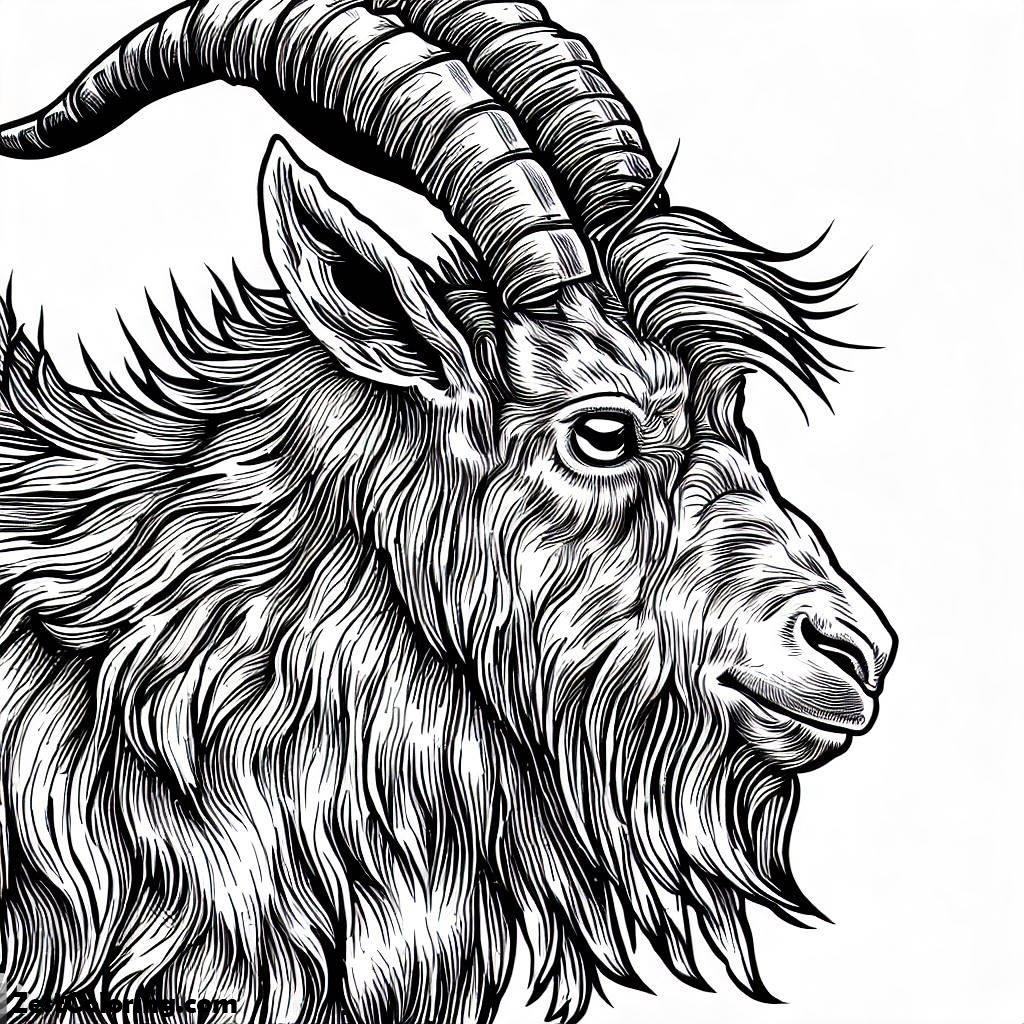 Goat, Hairy Mountain Goat Coloring Pages: Hairy Mountain Goat Coloring PagesFull Size Image