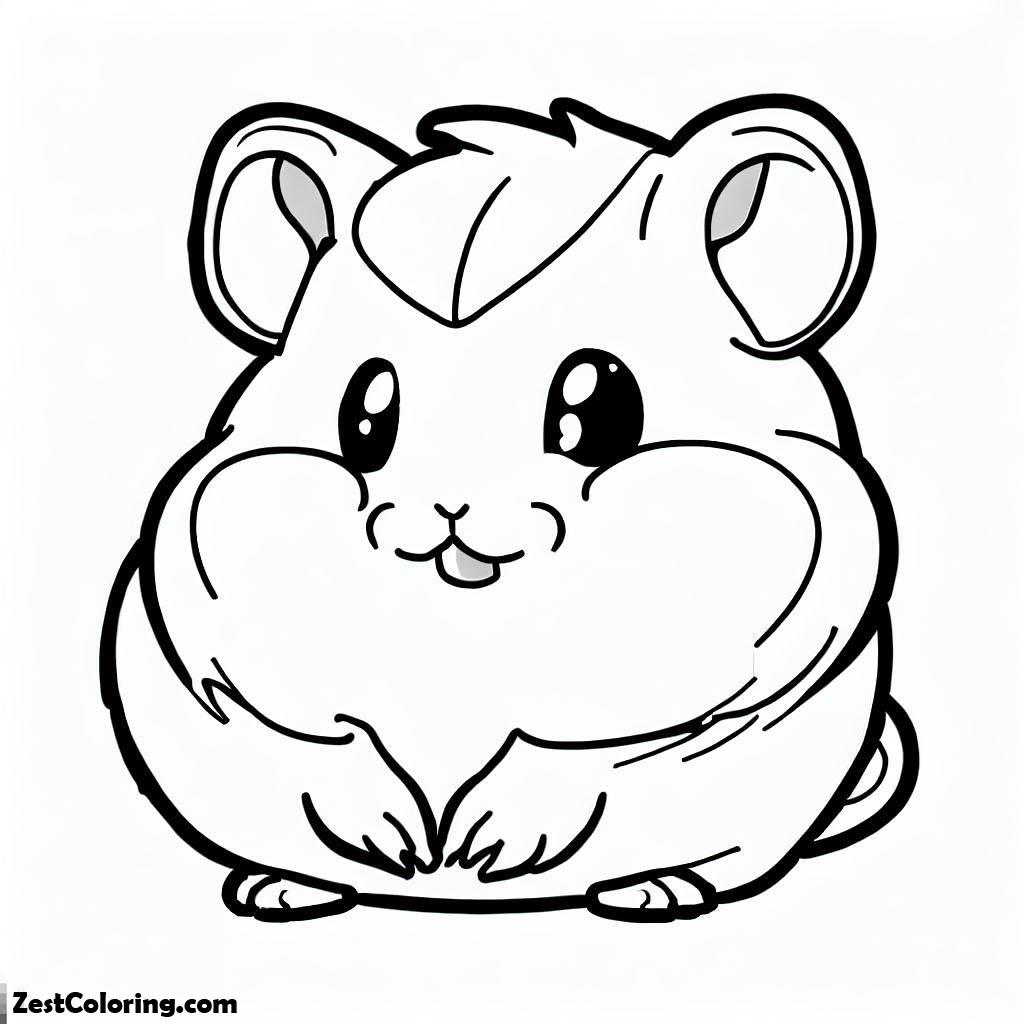Guinea Pig, Hamtaro In Guinea Pig Coloring Page: Hamtaro In Guinea Pig Coloring PageFull Size Image