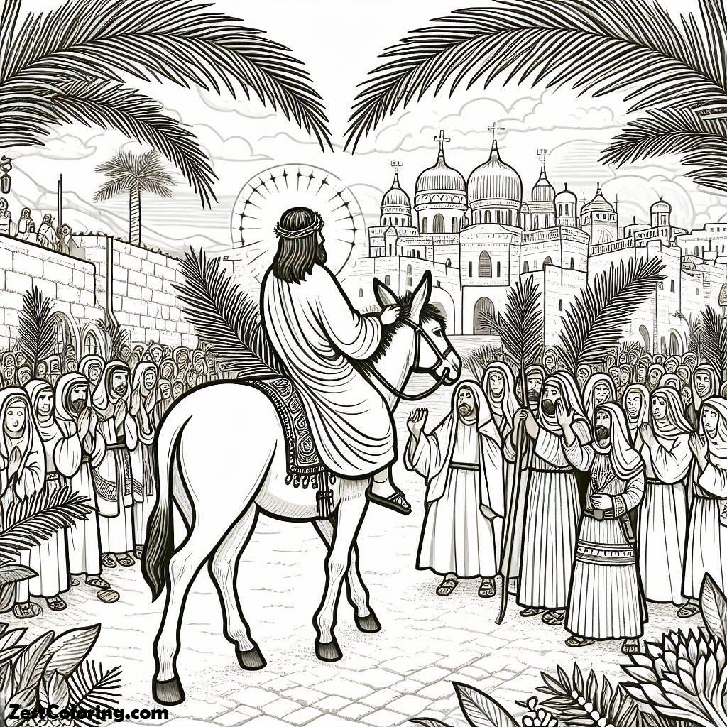 Palm Sunday, History Of Palm Sunday Coloring Page: History Of Palm Sunday Coloring PageFull Size Image