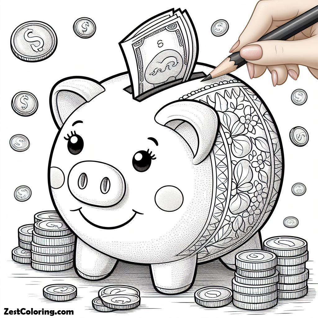 Piggy Bank Coloring Pages piggy-bank-coloring-pages
