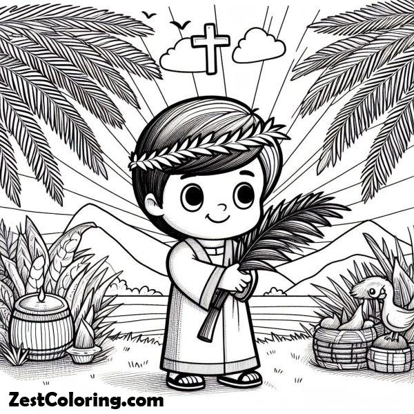 Kid And Palm Sunday Coloring Page Coloring for Kids Smart, Creative