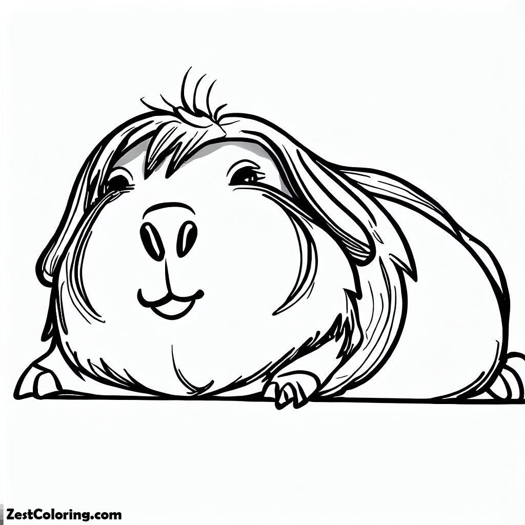 Guinea Pig, Lazy Guinea Pig Coloring Page: Lazy Guinea Pig Coloring PageFull Size Image