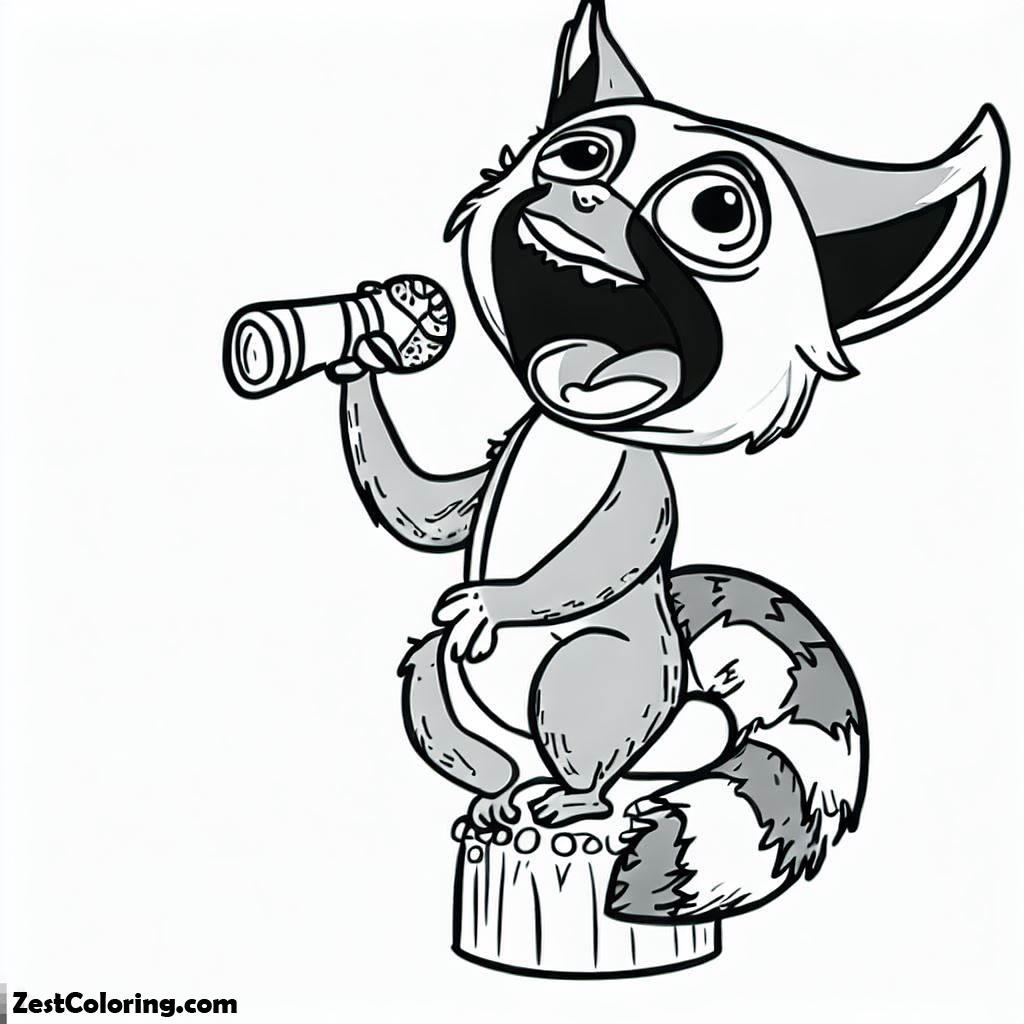 Lemur, Lemur Singing Coloring Page: Lemur Singing Coloring PageFull Size Image