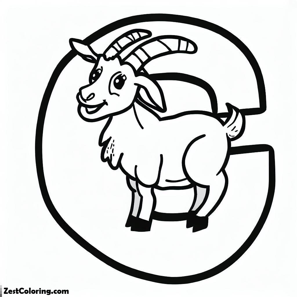 Goat, Letter G Is For Goat Coloring Pages: Letter G Is For Goat Coloring PagesFull Size Image