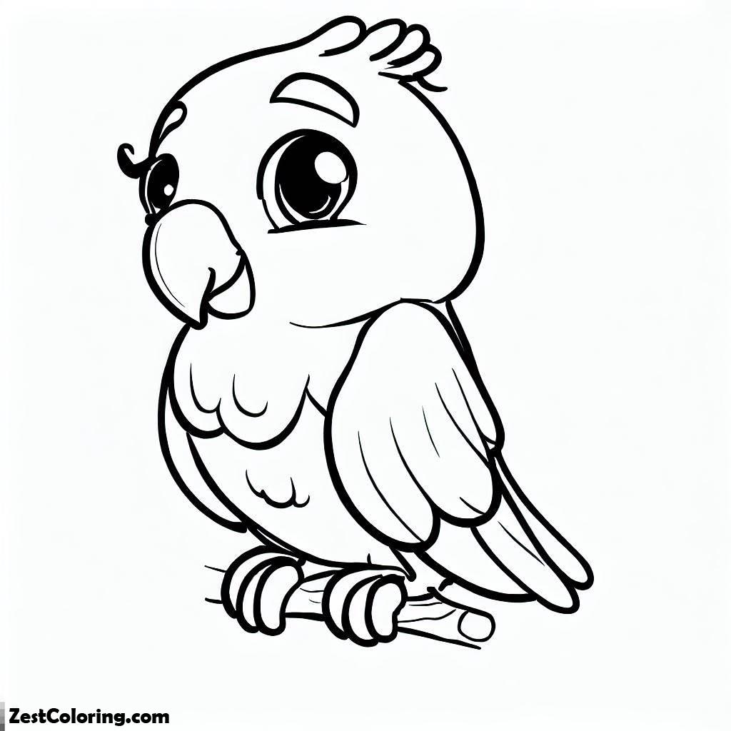 Parrot, Little Parrot Coloring Page: Little Parrot Coloring PageFull Size Image