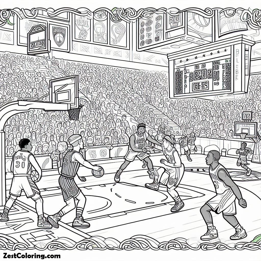 NBA Game Coloring Page : Coloring for Kids – Smart, Creative, and Fun