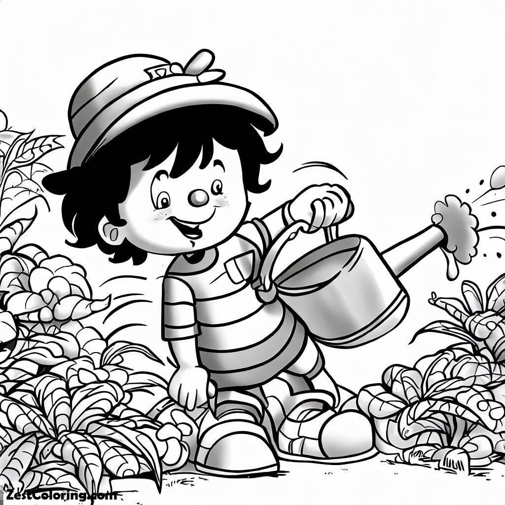Garden, Noddy Waters The Garden Coloring Pages: Noddy Waters The Garden Coloring PagesFull Size Image