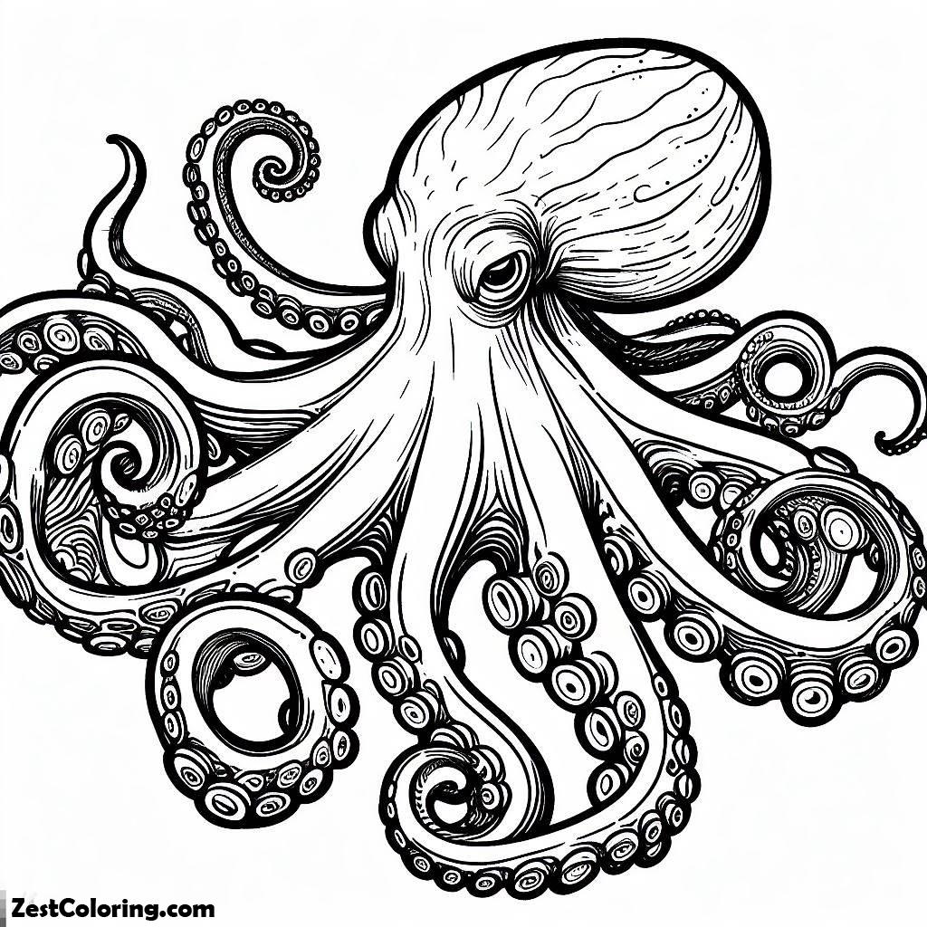 octopus, Octopus Outline Coloring Page: Octopus Outline Coloring PageFull Size Image