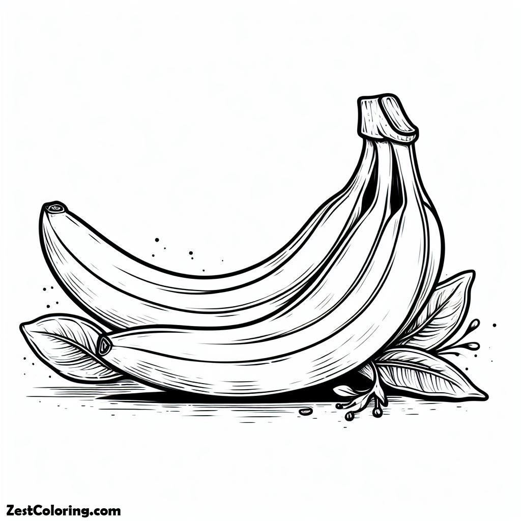 Banana, Picture Of Banana Coloring Page: Picture Of Banana Coloring PageFull Size Image