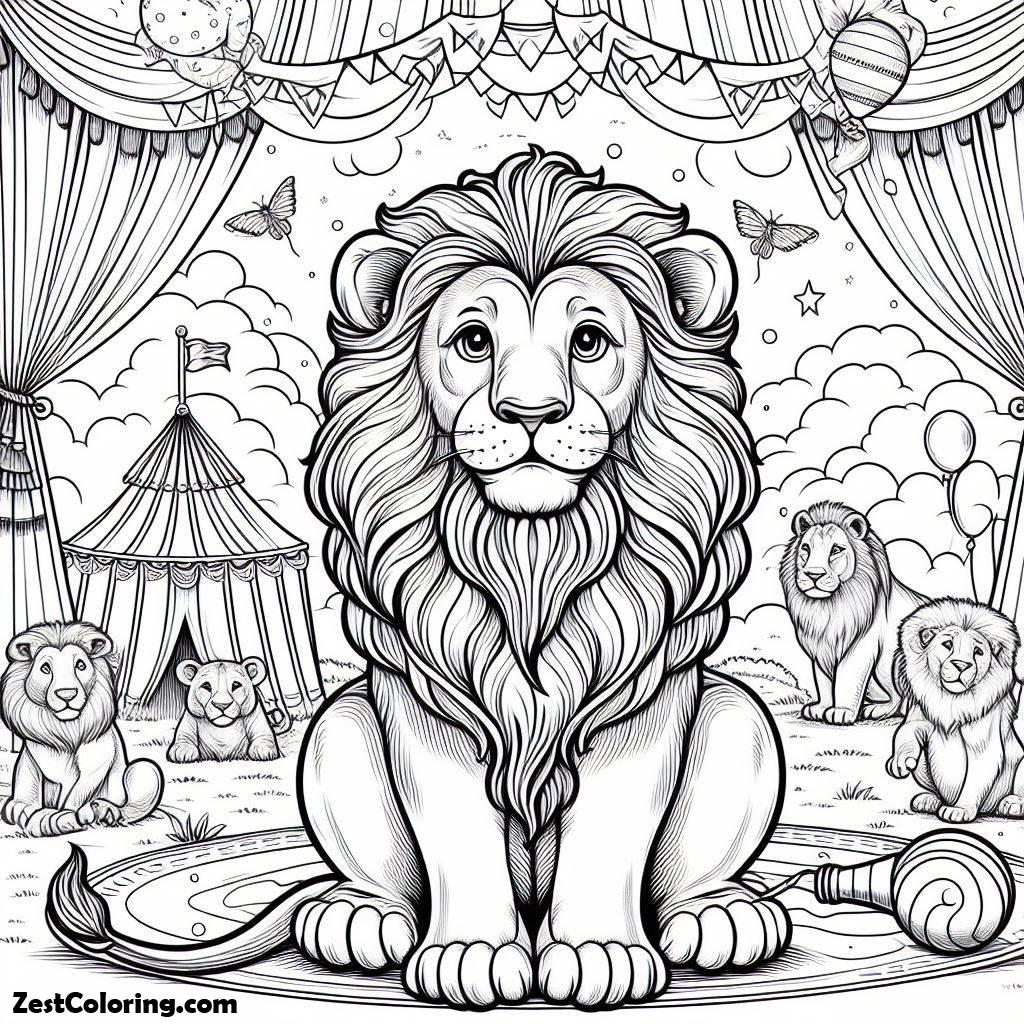 Circus, Picture Of Lion Circus Coloring Page: Picture Of Lion Circus Coloring PageFull Size Image