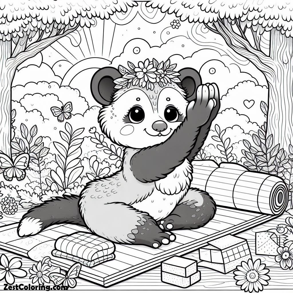 Possum, Possum Practice To Dancing Coloring Page: Possum Practice To Dancing Coloring PageFull Size Image