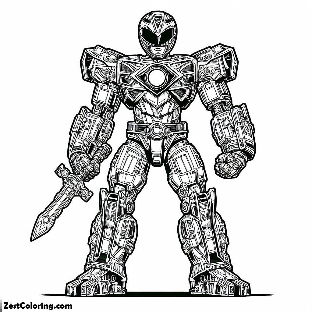 Power Rangers Robot Assembled Coloring Page : Coloring for Kids – Smart ...