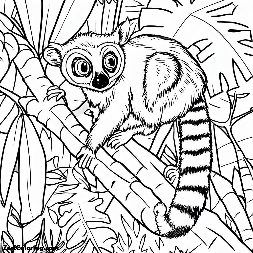 Rainforest Lemur Coloring Page : Coloring for Kids – Smart, Creative
