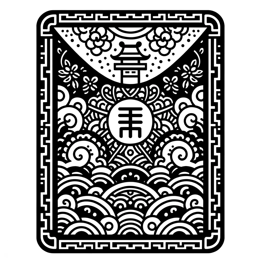 Chinese New Year, Red Envelopes Hongbao Chinese New Year Coloring Page: Red Envelopes Hongbao Chinese New Year Coloring PageFull Size Image