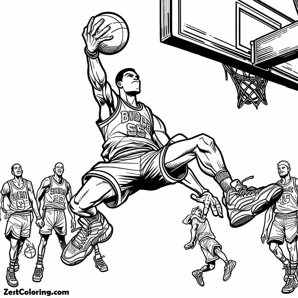 Nba Lineups Coluring In Slam Dunk Champion Of NBA Coloring Page : Coloring for Kids – Smart ...