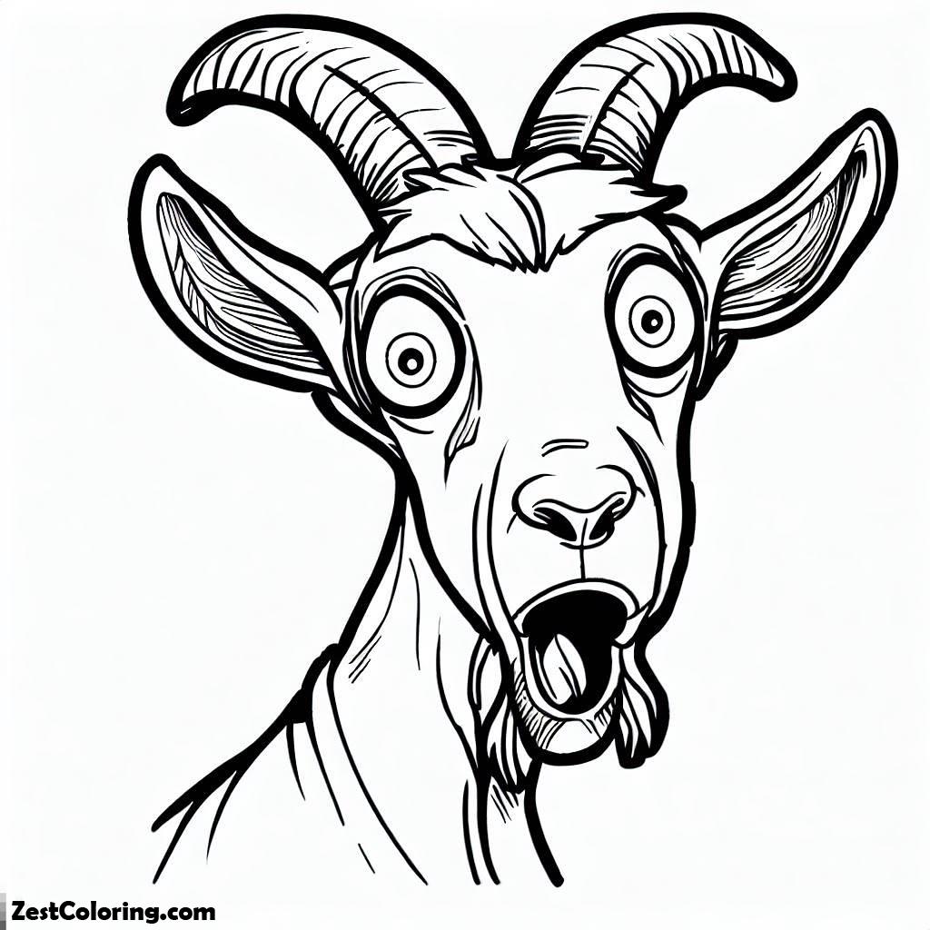 Goat, Surprised Goat Coloring Pages: Surprised Goat Coloring PagesFull Size Image