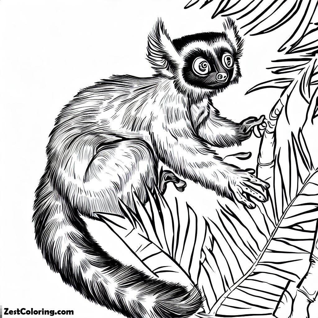 Lemur, The Aye Aye Lemur Coloring Page: The Aye Aye Lemur Coloring PageFull Size Image