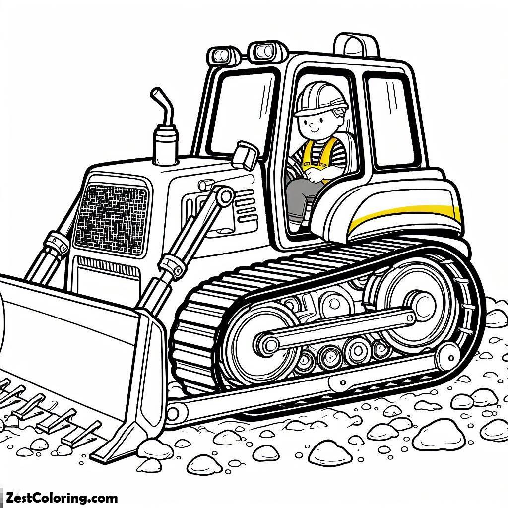 A Working Bulldozer Coloring Page : Coloring for Kids – Smart, Creative ...
