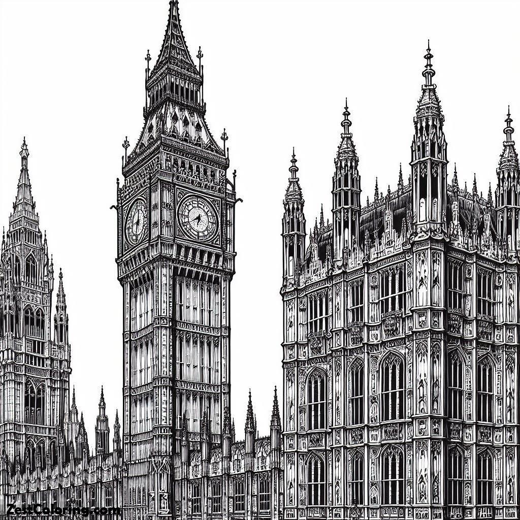 Big Ben, Amazing Picture Of Big Ben Tower Coloring Page: Amazing Picture Of Big Ben Tower Coloring PageFull Size Image