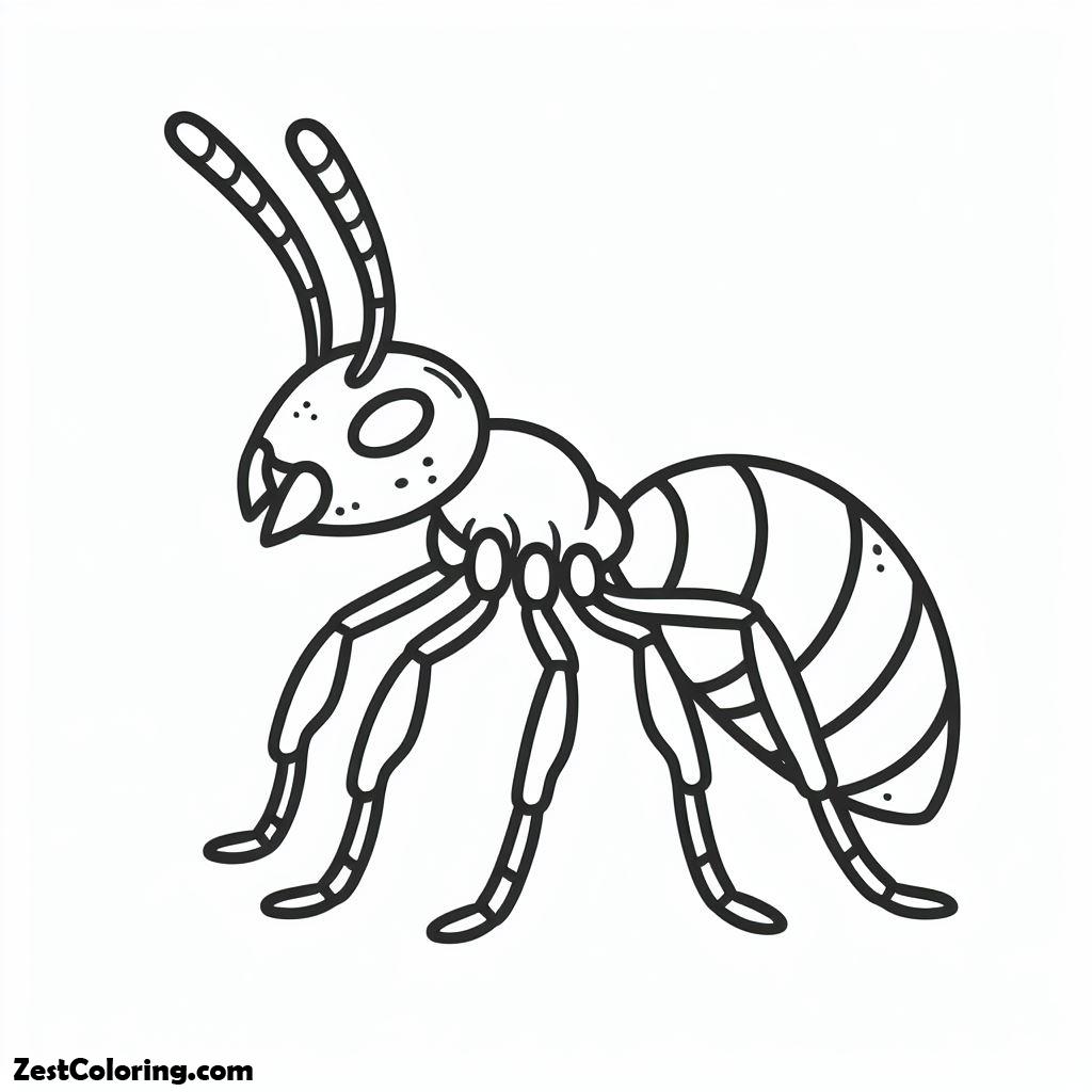 Bugs, Ant Coloring Page For Preschool: Ant Coloring Page For PreschoolFull Size Image
