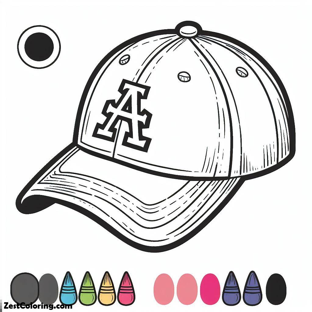 Authentic Baseball Cap Coloring Page : Coloring for Kids – Smart ...