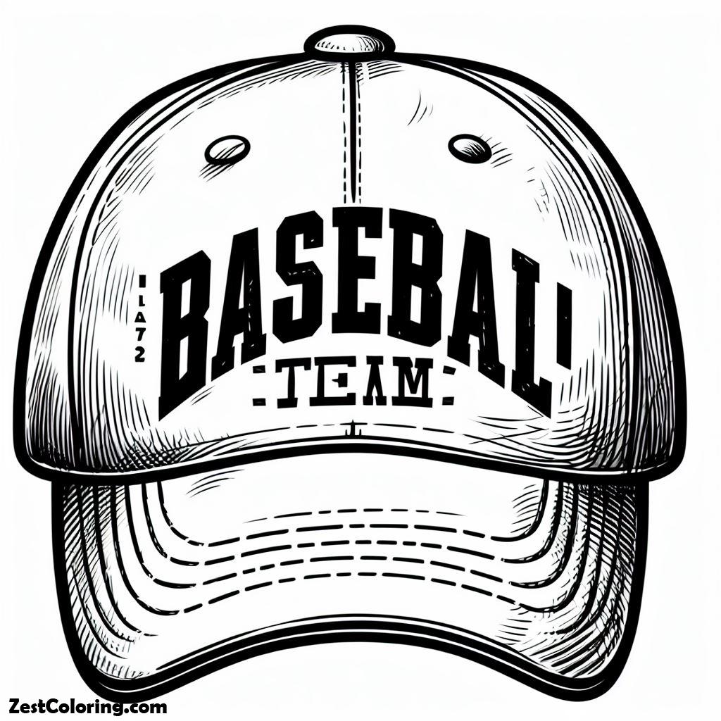 Baseball Cap Coloring Page : Coloring for Kids – Smart, Creative, and Fun