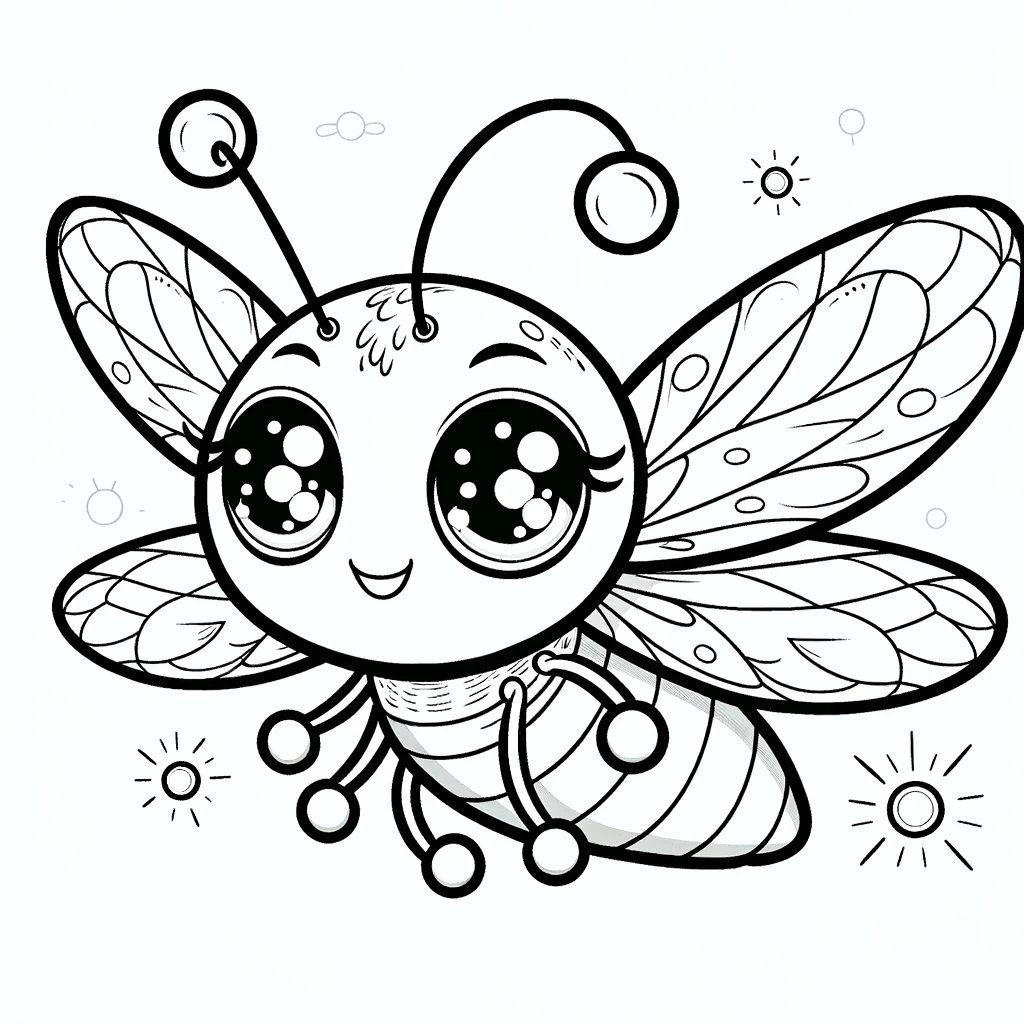 Bugs, Beautiful Firefly Coloring Page: Beautiful Firefly Coloring PageFull Size Image