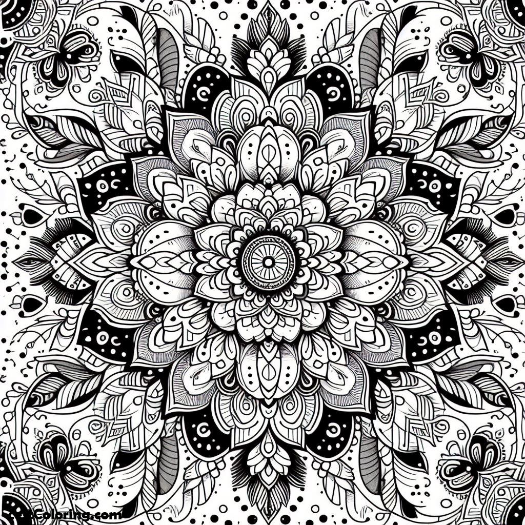 Rangoli, Beautiful Pattern Of Rangoli Coloring Page: Beautiful Pattern Of Rangoli Coloring PageFull Size Image