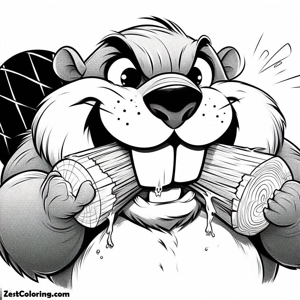 Beaver, Beaver Powerful Front Teeth Coloring Page: Beaver Powerful Front Teeth Coloring PageFull Size Image