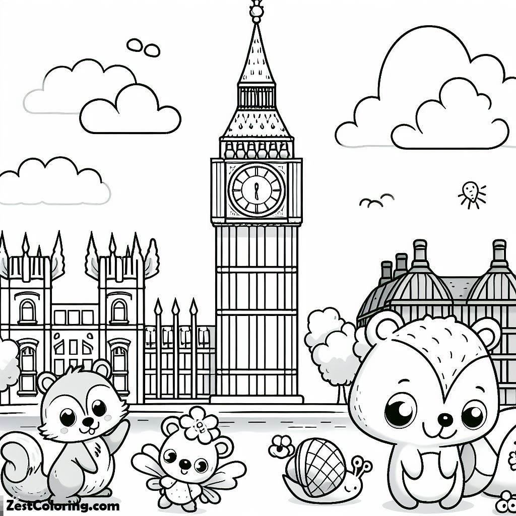 Big Ben, Big Ben For Preschool Kids Coloring Page: Big Ben For Preschool Kids Coloring PageFull Size Image