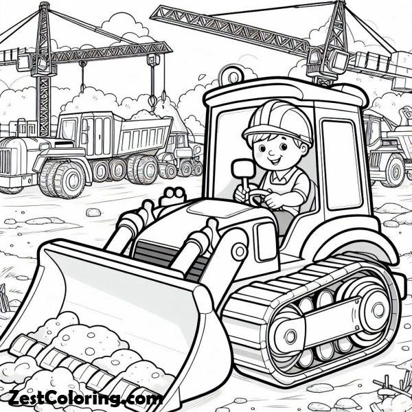 Bulldozer Coloring Page For Kids 3 : Coloring for Kids – Smart ...