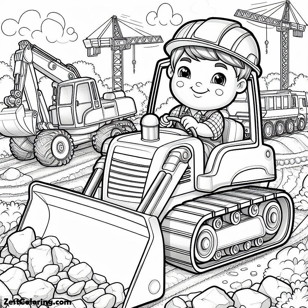 Bulldozer Coloring Page For Kids : Coloring for Kids – Smart, Creative ...