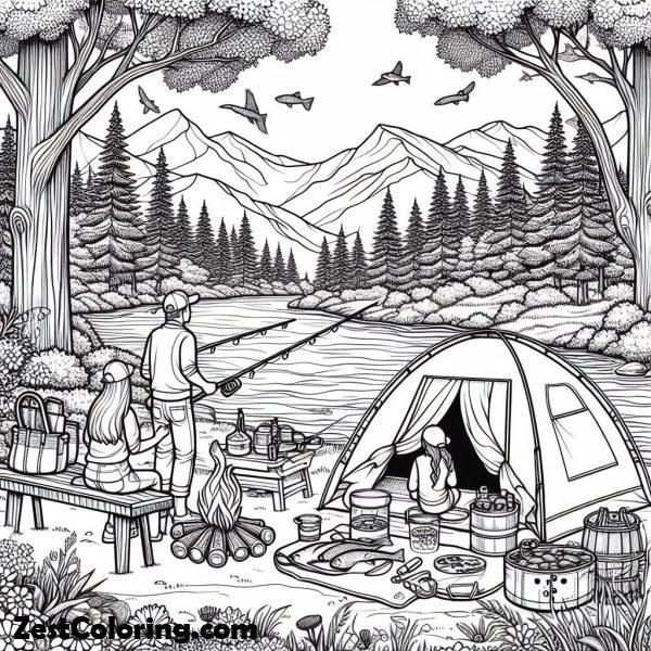 Camping At Riverside Coloring Page 2 : Coloring for Kids – Smart ...