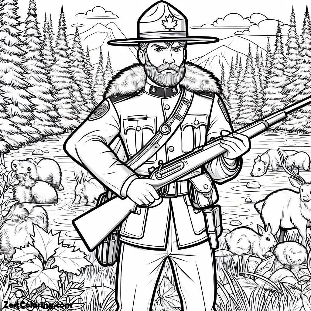 Canadian Ranger Drawing Canadian Ranger Coloring Page : Coloring for Kids – Smart, Creative ...