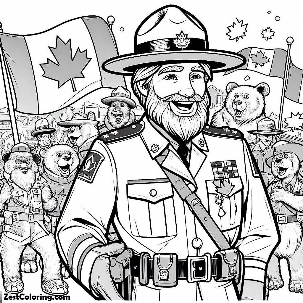 Canada Day, Canadian Ranger On Canada Day Celebration Coloring Pages: Canadian Ranger On Canada Day Celebration Coloring PagesFull Size Image