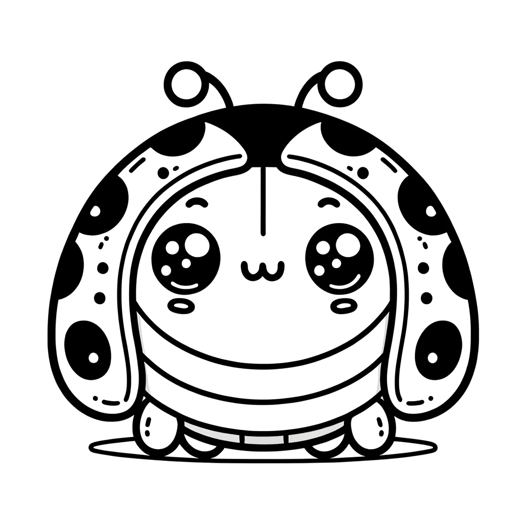 Bugs, Cute Ladybug Coloring Page: Cute Ladybug Coloring PageFull Size Image