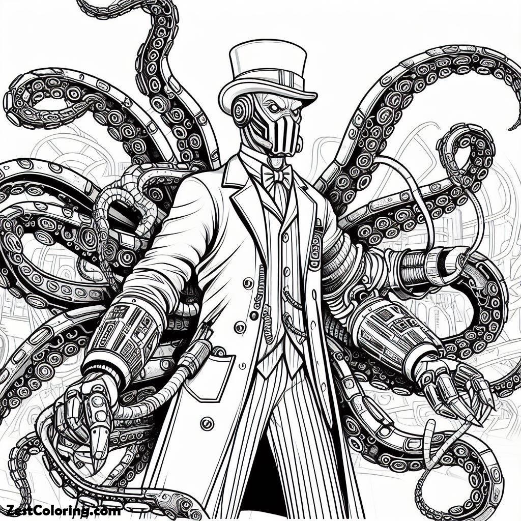 Spiderman, Doctor Octopus Villain Coloring Page: Doctor Octopus Villain Coloring PageFull Size Image