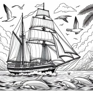 Little Fishing Boat Coloring Page : Coloring for Kids – Smart, Creative