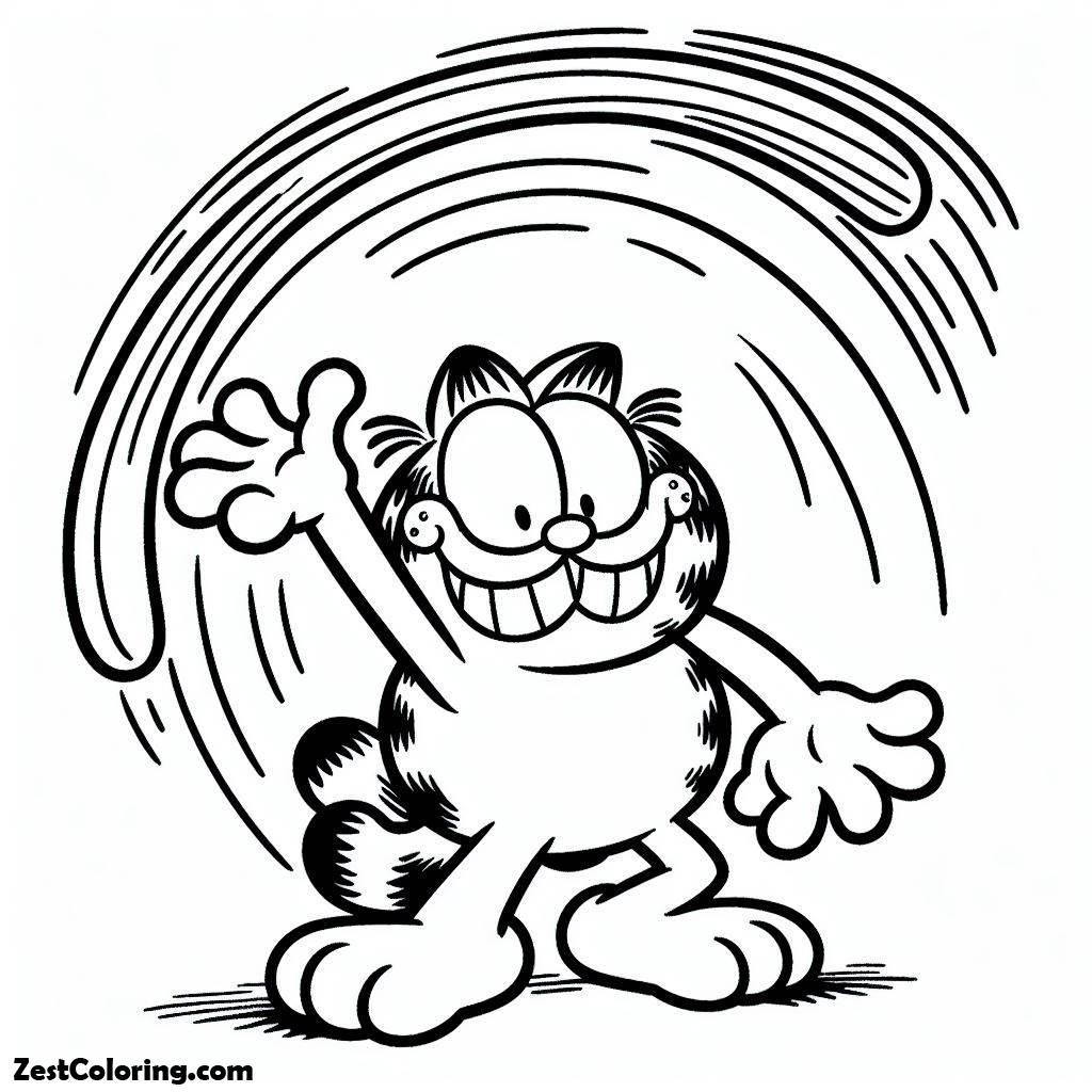boomerang, Garfield Throw Boomerang Coloring Page: Garfield Throw Boomerang Coloring PageFull Size Image